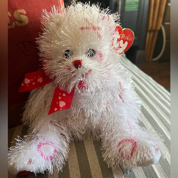 Ty Other - NWT Ty Beanie Baby Plush White and Red Valentine's Bear